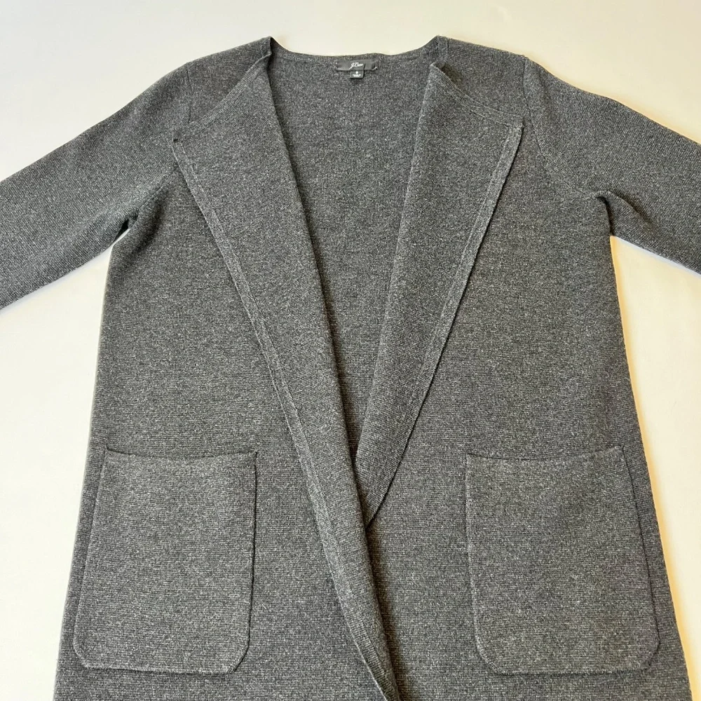 J. Crew Juliette Collarless Merino Wool Blend Cardigan Sweater - Picture 10 of 12